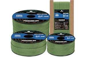 Kamu Synber 2mm Paracord 30M 100% Nylon Corda Paracadute 1 Fili Tipo I per Sopravvivenza, Esterno, DIY | Supporto 45kg | Verde Foresta