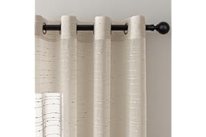 MYSKY HOME Voilegardiner 140 x 240 cm, beige voilegardiner, genomskinliga voilegardiner, moderna vardagsrumsgardiner set med