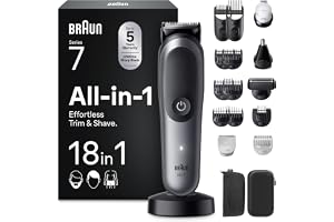 Braun Allt-i-ett-serie 7 groomingkit, 18 in1, ProBlade & AutoSense, 120 min, SkinGuard och skäggblekning, AquaGrip för använd