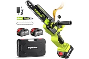 Supstable Mini Motosega a Batteria 8/6 Pollici, 8000mAh Motoseghe Elettrica Brushless, 900W, Tensione Catena Senza Attrezzi, Sega a Batteria per Potatura, Artigianato e Progetti