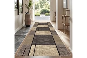 YUEAENK Rutschfeste Maschinenwaschbare Fußmatte 90 x 100 cm flurteppich läufer lang Flurteppich Wohnzimmer Teppich Küchenteppich Läufer für Eingang Küche Schlafzimmer Wohnzimmer, Schmutzfangmatte Innen