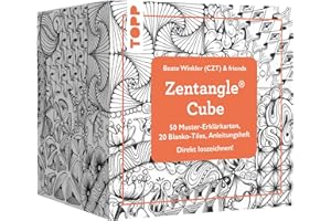 Zentangle® Cube: 50 Muster-Erklärungskarten, 20 blanko Tiles, Anleitungsheft. Direkt loszeichnen!