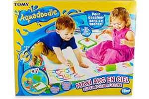 AquaDoodle Tomy - Maxi Tapis Fluo T72373, Tapis de Dessin à Eau Géant Arc-en-Ciel, Coloriage Géant, Tapis d'Éveil Adapté aux Enfants dès 18 Mois