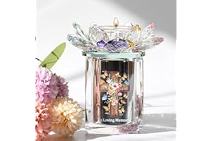 ELFJE Small Urns for Human Ashes,Mini Crystal Ashes Cremation Keepsake Photo Decorative Urns,Ashes Keepsake Urn with Candles and Photo for Sharing Loved Ones Pet Ashes Remember Your Love One Lost