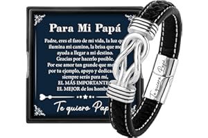 Rebundex Pulsera Cuero Regalos Originales para Hombre Navidad Regalo Abuelo Padre San Valentin Hombre Originales Pulseras para Parejas de Novios Cumpleaños Aniversario Boda Novio Esposo Hijo Amigo