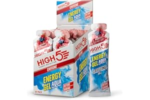 HIGH5 Energy Gel Aqua Caffeine Liquid Quick Release Energy On The Go From Natural Fruit Juice (Berry, 20 x 66g)