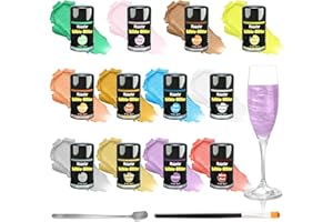 ‎ROIZEFAR Essbares Glitzer Set, Roizefar 12 Farben geschmacklos essbare Glitzerpulver, Glitzer Essbar für Torte/Glitzer Essbar Getränke für Ostern, Weihnachten, Oktoberfest Party, Champagner, Cocktails. 4g/Dose