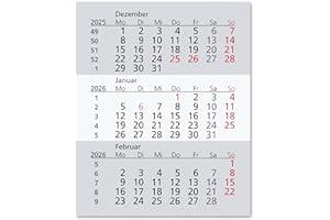 Truento Ersatzkalendarium - einzelne Blätter - für 2 Jahre (2026 & 2027) - passend für 3-Monats-Tischkalender Standard - Stehkalender - Aufstellkalender - Bürokalender