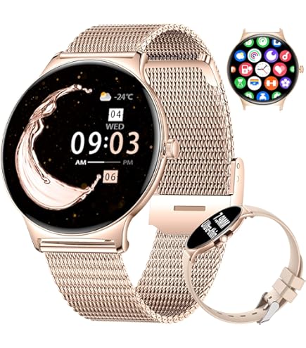 LIGE Smartwatch für Frauen: Bluetooth-Anruf, Personalisierbares Zifferblatt & Edelstahl – Elegante Damenuhr mit modernen Funktionen