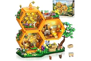 INSOON apiario con luce a LED, allevamento apiario, miele, officina, 1710 pezzi, casa per apicoltori e giardino fiorito, per adulti, bambini, ragazze, ragazzi a partire dai 12 anni