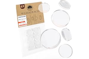 WEIDEBACH® 6 x przezroczysty samoprzylepny stoper do drzwi, 20x5 mm, do łazienki, powierzchni szklanych i ścian, guma