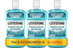 Listerine - Bain de Bouche Quotidien Fraîcheur Intense (lot de 3 bouteilles de 500 ml) – Bain de bouche pour combattre les bactéries – Goût intense pour une haleine fraîche