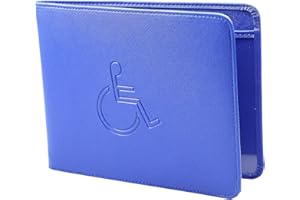 VANHVIS Disabled Badge and Timer Holder, PU Leather Blue Badge Wallet Protector Disabled Parking Permit Cover Hologram-Safe(Blue Holder)