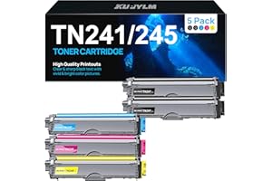 KUPYLM TN-241 TN-245 Cartouche de Toner Compatible pour Brother TN241 TN245 pour MFC-9330CDW DCP-9020CDW MFC-9340CDW HL-3140CW HL-3150CDW MFC-9140CDN HL-3170CDW (Noir Cyan Jaune Magenta, Pack de 5)