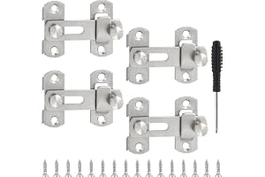 YSDMY Dörrspärr 4 st ladugårdsdörrlås 7,6 cm rostfritt stål flip-grindlås med skruvmejsel grindlås för utomhusbruk, garage, f