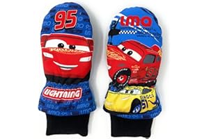 FLASH MC QUEEN Moufles de ski enfant garçon Cars Disney Mc Queen Bleu et Rouge de 3 à 6ans