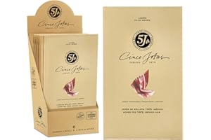 COSECHA PRIVADA Cinco Jotas - Jamón Bellota 100% Ibérico 5J, caja de 6 sobres de jamón loncheado, 80g