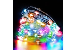 HOTUT Guirlande Lumineuse à Piles, 2 Pièces 2m 20 LED Guirlande Lumineuse en Fil Cuivre, Petite guirlande lumineuse intérieur, LED Décoration pour Chambre, Fête, Mariage, Noël - Multicolore