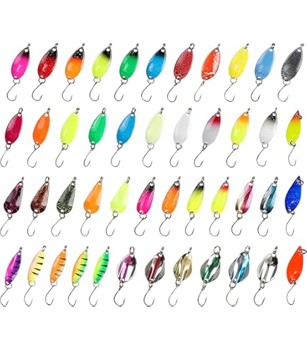 Kit Esche Da Pesca Alla Trota Mizikuu - 43 Pezzi, Cucchiaini Multicolore, Per Spinning - Foto 3