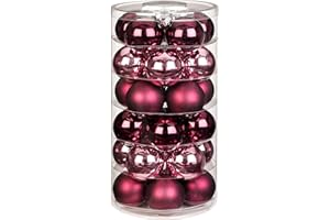 INGE-GLAS Inge Glas Weihnachtskugeln | Schöne Christbaumkugeln aus Glas | 30 Kugeln in Dose | Christbaumschmuck Weihnachtsbaumschmuck Weihnachtsbaumkugeln (Berry Kiss | rot Beere Glanz/matt)