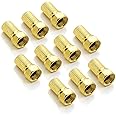 deleyCON Set de 7 Connecteurs F à Visser Plaqués or Joint en Caoutchoul Pour Câble D'antenne Coaxial Sat BK Multiswitch LNB -