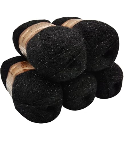 Ilkadim Metallic-Wolle Set – 5 Knäuel, Gold, 500 G, Für Stricken & Häkeln, 75% Acryl, 20% Wolle, 5% Metallic