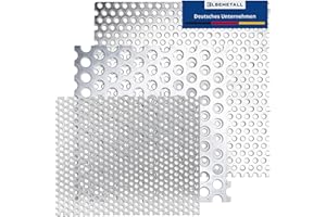 Elbemetall Lochblech Edelstahl 100 x 1000 mm - Stärke 2,00 mm, Rundloch 8 mm Lochabstand, 5 mm Lochweite - Hochwertiges Metall Aus 1.4301 Werkstoff