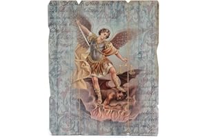 Holyart Retro Holz Wandbild Erzengel Michael