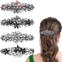 4 Schmetterlings-Haarspangen Mit Strass – Glitzernde Metall-Haarklammern Für Frauen & Mädchen, Ca. 3x6,5 Cm