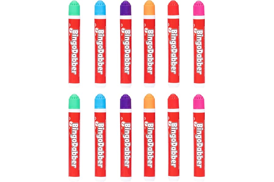 evelay Bingo Dabbers Markers Mixed Colours Pens for Bingo Tickets Games (Pack of 12)