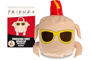 MAD BEAUTY Friends TV Show Turkey Shower Cap, Warner Bros, Throwback to 90s Thanksgiving Episode, Cap for Delightful, Nostalgic Shower Time, Keeps Hair Dry in Bath or Shower