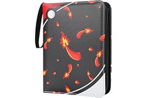 YIEDLSKSY Trading Card Albums 4 Pocket,Trading Card Binder Waterproof, Premium Cards Holder Album with Removable Sleeves, Trading Card Albums for Boys Girls (Orange)