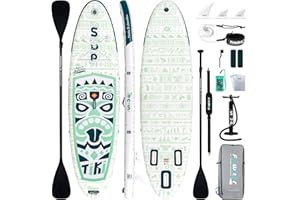 FunWater Stand Up Paddling Board nadmuchiwana deska SUP z wiosłem, płetwami, plecakiem, pompką, zestawem naprawczym, torbą na telefon komórkowy