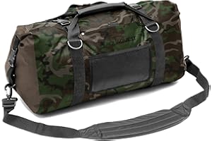 AQUA QUEST AquaQuest White Water Duffel Sac étanche 100 % imperméable à l'eau, très résistant, polyvalent, confortable et durable, pour voyage, sport, moto, bateau, pêche, 75 L, camouflage