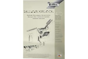 folia 8304 – skissblock, DIN A4, 120 g/m², vit, 50 ark – högfint, vitt ritpapper, klorfritt