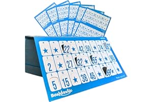 Bashtastic 504 Carton Loto Prédécoupé - Cartons Loto pour Le Jeu de Loto, Carte Loto Réutilisables, Numérotés et Différents Les UNS des Autres pour Le Loto Bingo. Marquez Les Numéros avec Le Doigt