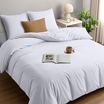 Utopia Bedding Housse De Couette Seersucker 220x240 Cm + 2 Taies 65x65 Cm Gris - Parure Lit Douce Microfibre Brossée Anti-Rétrécissement