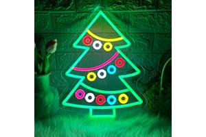 KAEGORT Árbol de Navidad Letras Luminosas Decorativas Neon personalizado 31 * 42cm Neon LED Lumin Decoración de Pared Luz de Neón Decoración para Fiestas Cumpleaños Graduaciones Decor(Alimentación USB)