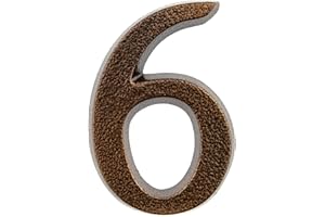 HUBER número de casa 6/9 de aluminio 10 cm I números de casa para puerta - placas de número de casa en noble diseño de cobre antiguo 3D, con recubrimiento de polvo