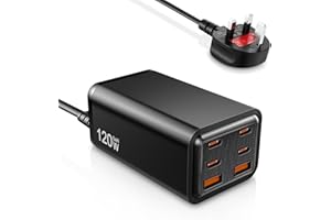 COXIESUIFT USB C Charger,120W Multi USB Charger,6-Port GaN Charger,USB C Fast Charger,Portable USB Charging Station Travel Charger Compatible with iPad,iPhone 15 Pro Max/15 Pro/14 Pro/14 Pro Max/13/12/11,Samsung