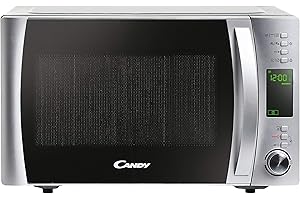 Candy X-Range CMXG22DS/ST, Microondas con Grill, 22L, 1250W, 5 Niveles, Digital, 40 Programas, Bloqueo, Plato 25,5CM, Grill Rack, Accesorio Vapor, Express Cooking, Temporizador, App simply-Fi, Inox