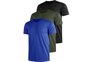 UEEKO Funktionsshirt Herren Sport T Shirt Kurzarm 3er Pack Atmungsaktiv Männer Tshirt Sportkleidung Workout Schnelltrocknend Sportshirt Funktion Training Laufshirt S - 4XL