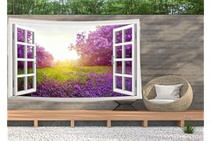 Ulticool – Ver flores lavanda natural - Tapiz póster - 200 x 150 cm - Póster de jardín - Tapiz grande - Accesorio de decoración para jardín y sala de estar