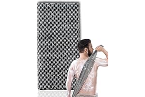 XIANZANDER Serviette exfoliante japonaise, gant de toilette exfoliant extra long, brosse exfoliante pour le corps, pour homme et femme, 1 pièce (grille noire 3D/1 pièce)
