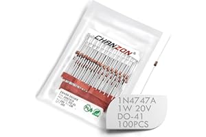 (Packung mit 100 Stück) Chanzon 1N4747A 1N4747 Power Zener Diode 1W 20V DO-41 (DO-204AL) Axial Dioden 1 Watt 20 Volt