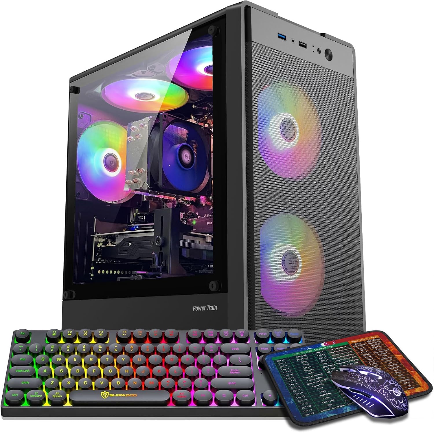 ZER-LON Gaming PC Desktop Computer, Intel Core I5 up to 3.6GHz, RX 550 4G GDDR5, 16G DDR3 RAM, 512GB NVME SSD, WiFi 5.0, Prebuilt Gaming PC Tower Computer with 5 RGB Fan
