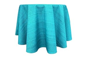heimtexland ® Outdoor-Tischwäsche Meliert Garten Deko Tischdecke rund 145 Türkis Typ645