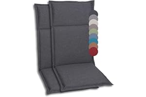 GO-DE Textil Bequeme und attraktive Polsterauflagen für Hochlehner-, Mittellehner- und Niederlehner-Gartenstühle