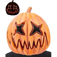 Halloween Kürbis Vollkopfmaske Aus Latex – Gruselig, Orange, Größe 26x33x28 Cm, Für Partys