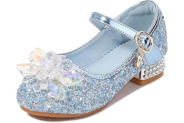 Monissy Déguisement Doux Chaussures Enfant Paillettes de Princesse Comfortable Mariage Noël Fête Anniversaire Carnaval Cérémonie Fête Cadeau Fille Ballerines Cosplay pour Enfant Costume